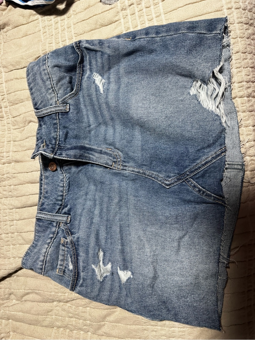 Hollister Denim Distressed Women’s Skirt - Blue